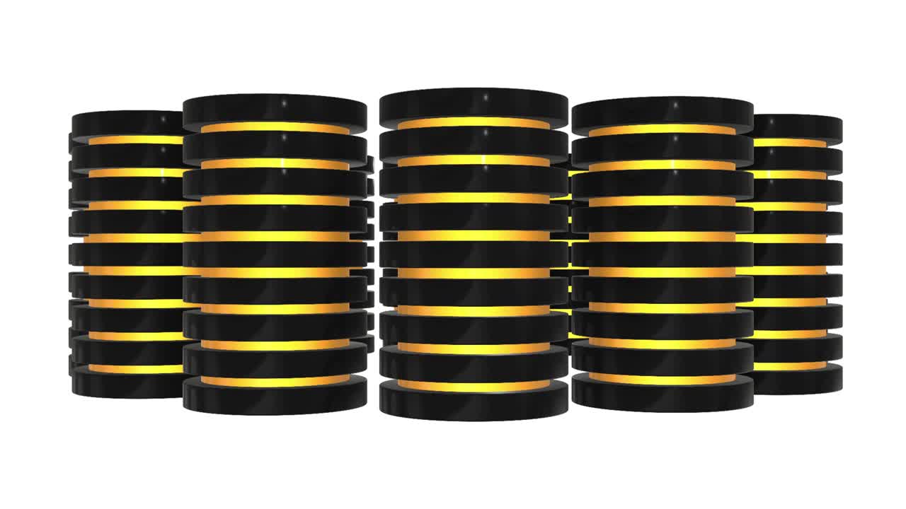 disco duro futurista del servidor y bloque de base de datos o célula de batería. alojamiento web o concepto de computación en la nube