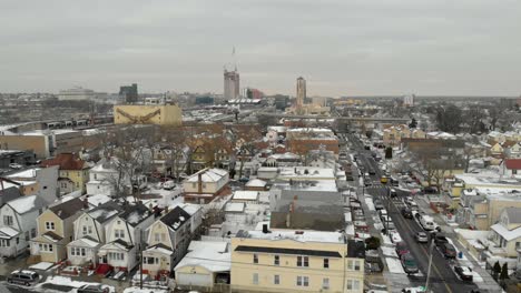 view of richmond hill in queens, ny from the sky heading towards jamaica and the airtrain