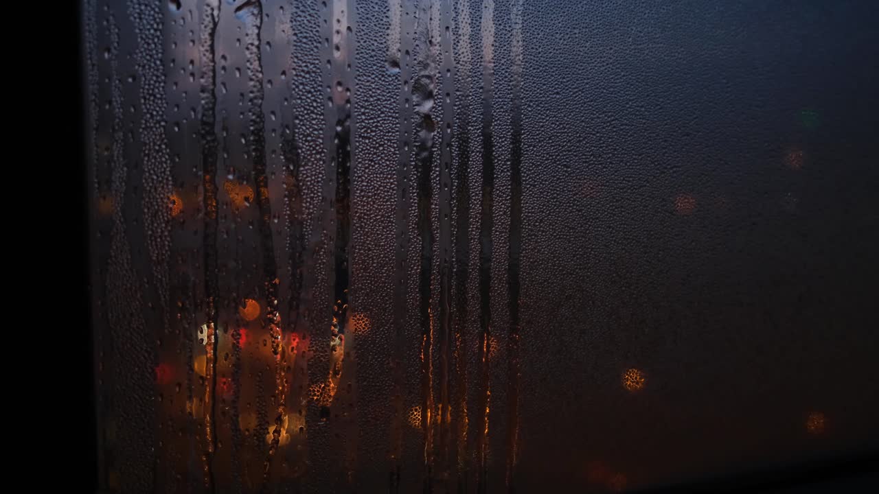 Misty Night View Through a Window