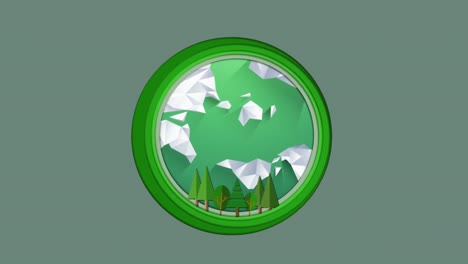 animation of eco friendly green planet earth