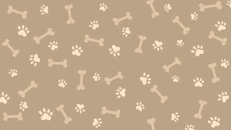 pastel background with dog paw print and bone. looped animated zoological screensaver.
