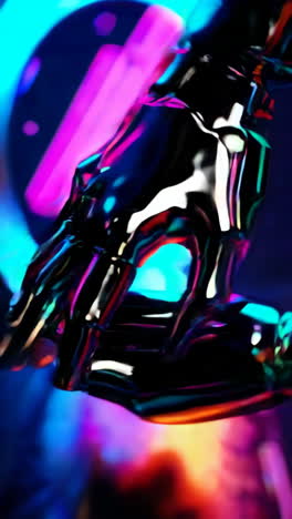 futuristic robotic arms with neon glow