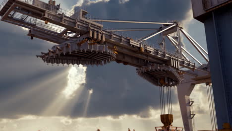 Large Industrial Crane Against a Dramatic Sky