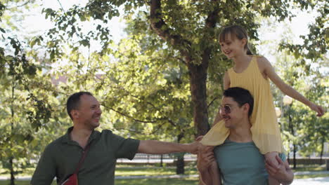 lovely lgbtq family outdoors