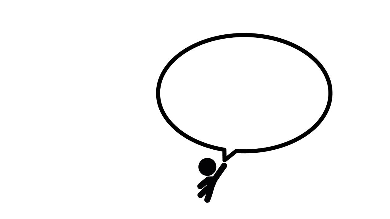 stickman y el globo del discurso