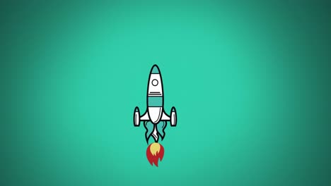 Rocket-icon-against-green-background