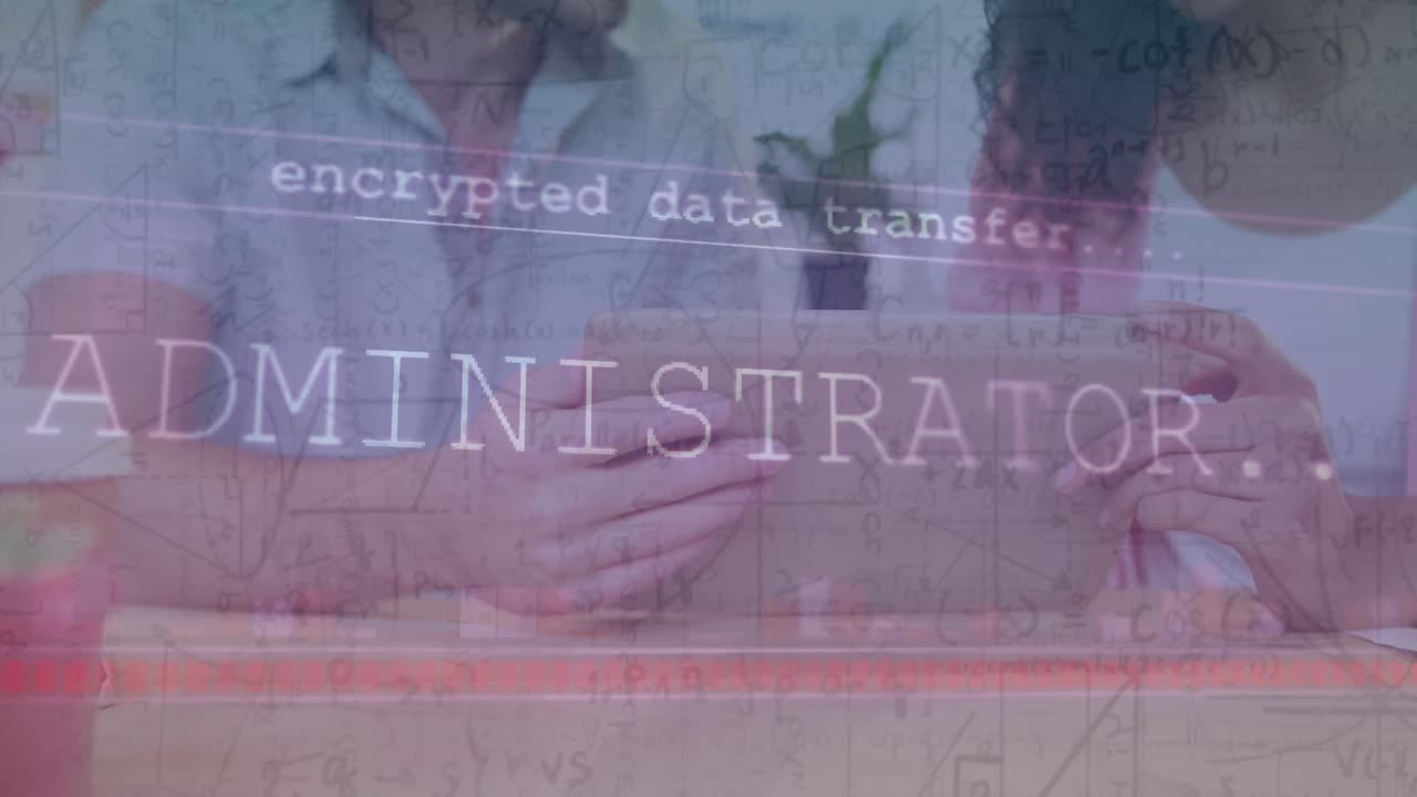 태블릿을 사용하여 다양한 을 통해 데이터 처리의 애니메이션