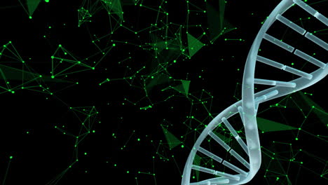 animation of dna strand over light trails background