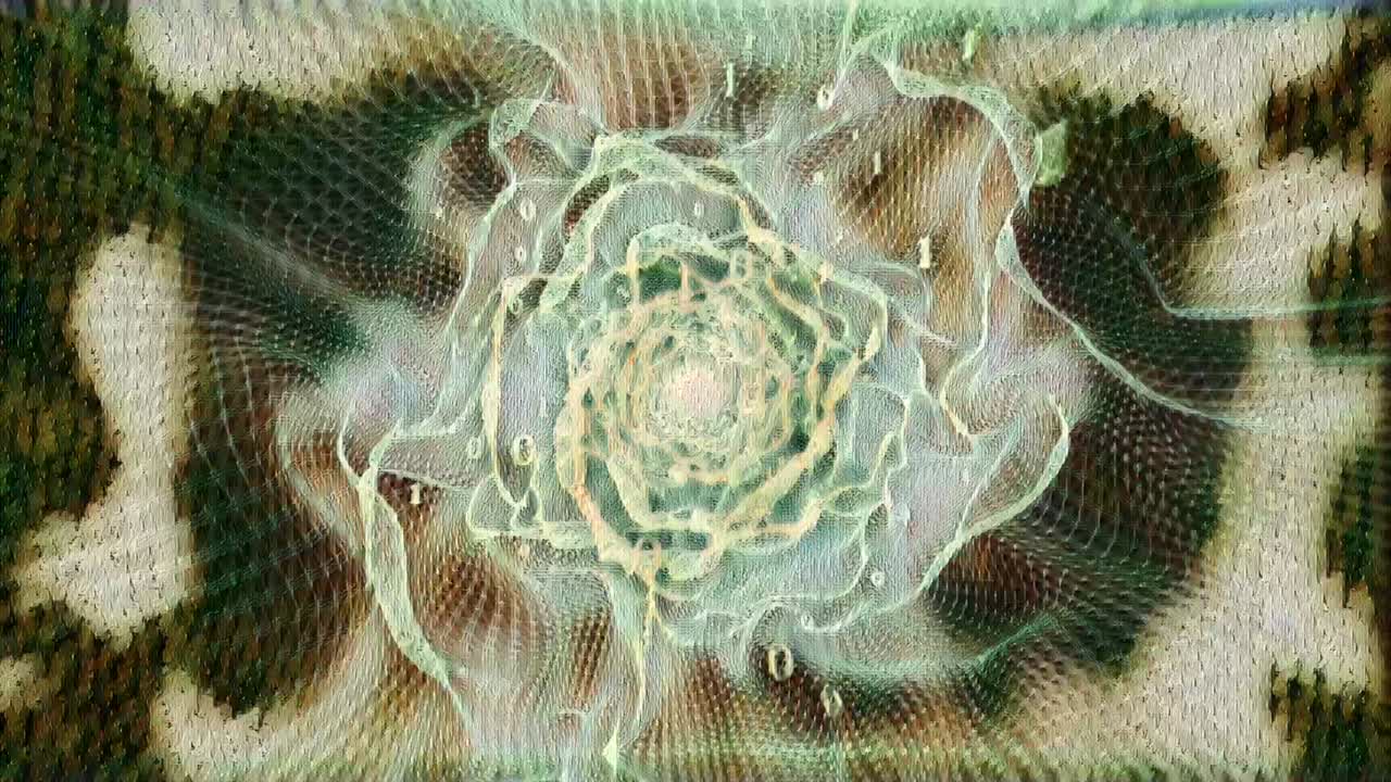 animación abstracta pintada artística del túnel de viaje digital