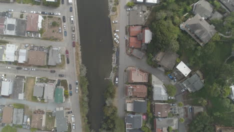 aerial - overhead beachside city