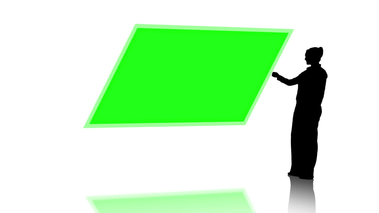 크로마 키를 제시하는 사업가의 실루