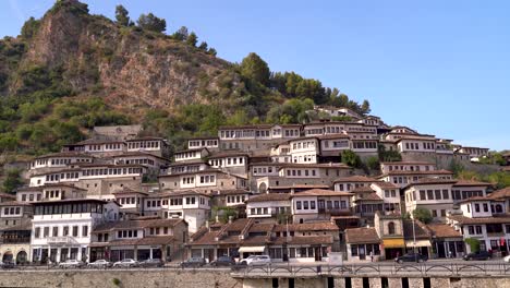 calm and relaxing scenery in albanian village of berat with iconic view