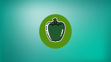 animation of green pepper icon on green background