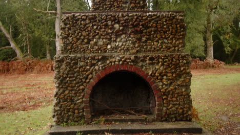 close up tilting up shot of the portuguese fireplace world war one war memorial at lyndhurst, new forest