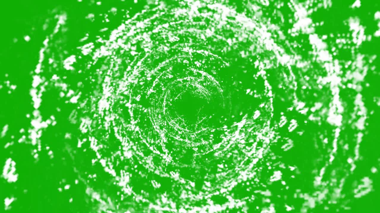 녹색 화면 배경으로 공간 소용돌이 모션 그래픽