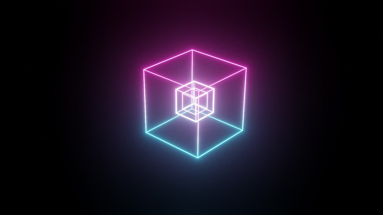네온 빛나는 기하학적 모양