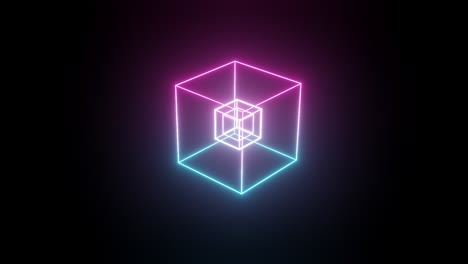 neon glowing geometric shapes