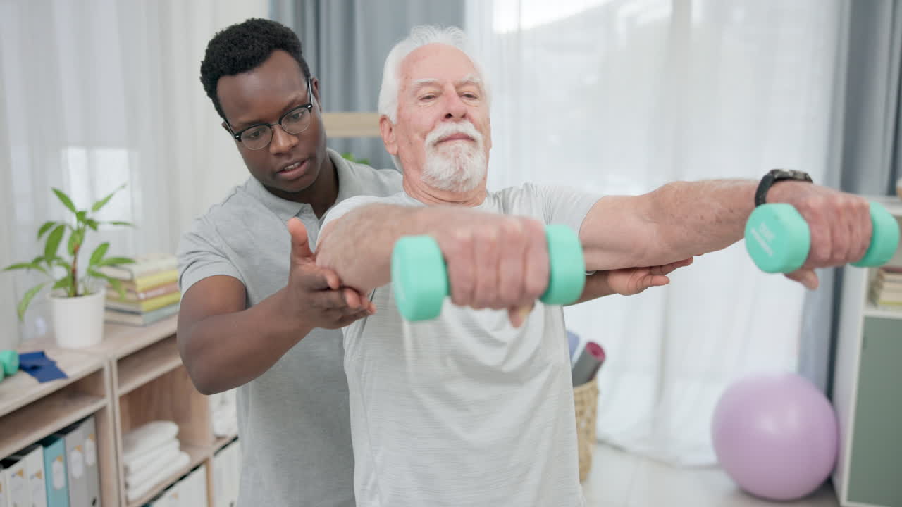 Physiotherapy, dumbbell arm exercise