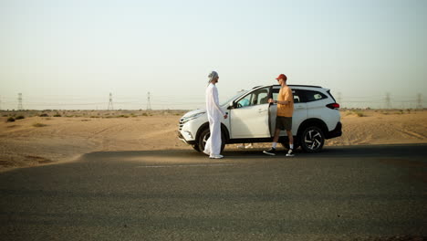 couple getting out of the car