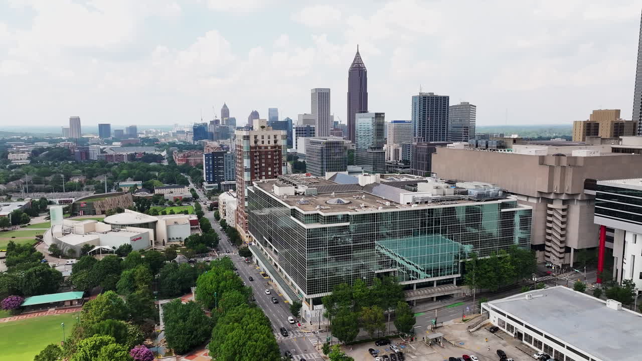 현대적인 시내 건물 들 의 공중 파노라마 뷰