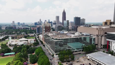 vista panorámica aérea de los edificios modernos del centro de la ciudad