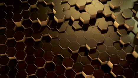 tecnología de movimiento abstracto hexágonos dorados fondo