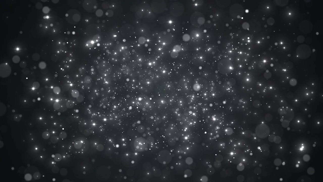 Fundo de bokeh com glitter prateado, brilhos flutuantes, estrelas cintilantes e um cenário elegante de poeira cintilante