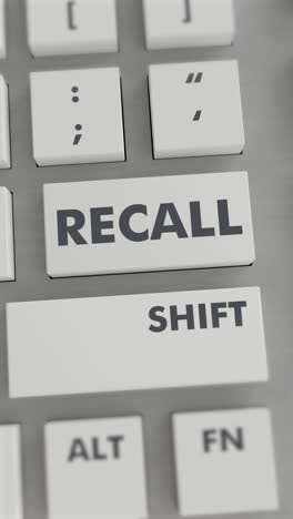 presión del botón de recuerdo en el teclado vídeo vertical