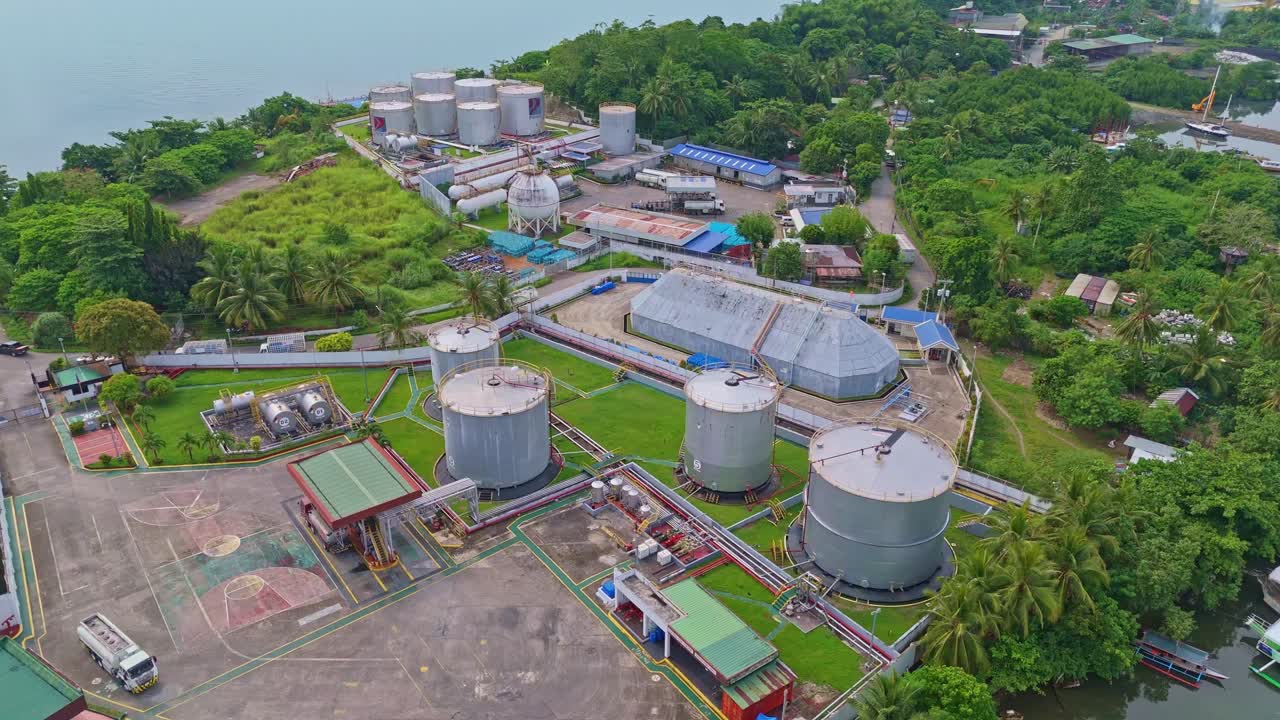 Industrial area in Tacloban, Leyte with Petron and Isla LPG depots near San Juanico Bridge