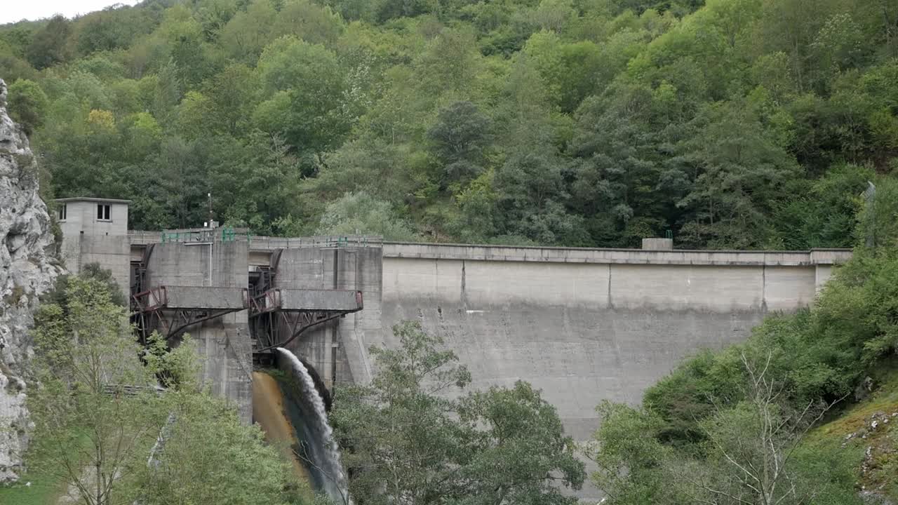 Dam structure in forest landscape, Caja de Ahorros de Asturias, Oviedo, Spain