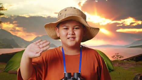 young explorer welcoming you to nature