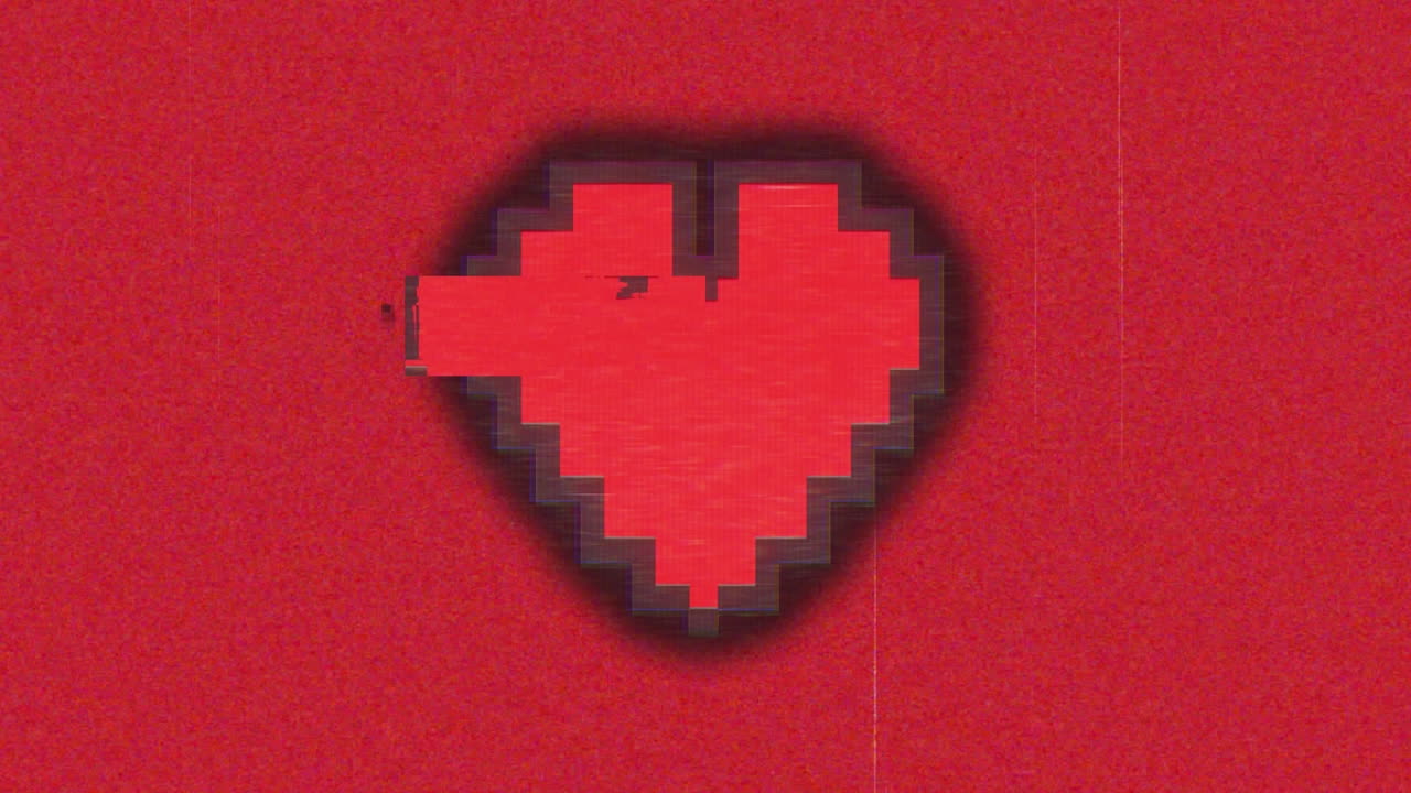 움직이고  ⁇ 박이는 심장 아이콘의 애니메이션