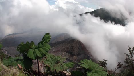 Handheld-shot-of-the-Poas-volcano-in-Costa-Rica-smokes-and-steams