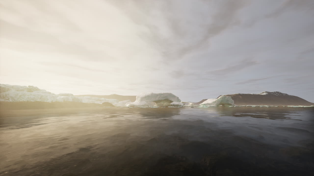 Icebergs in a Calm Sea