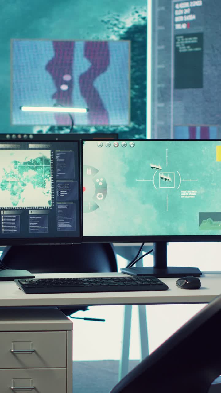 Due monitor di computer che mostrano la mappa globale e il tracciamento degli aeromobili