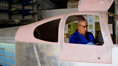 engineer examining aircraft 4k