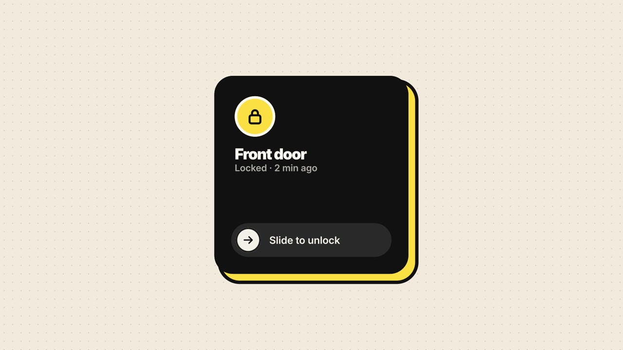 Smart Home Door Lock Notification on Smartphone Screen