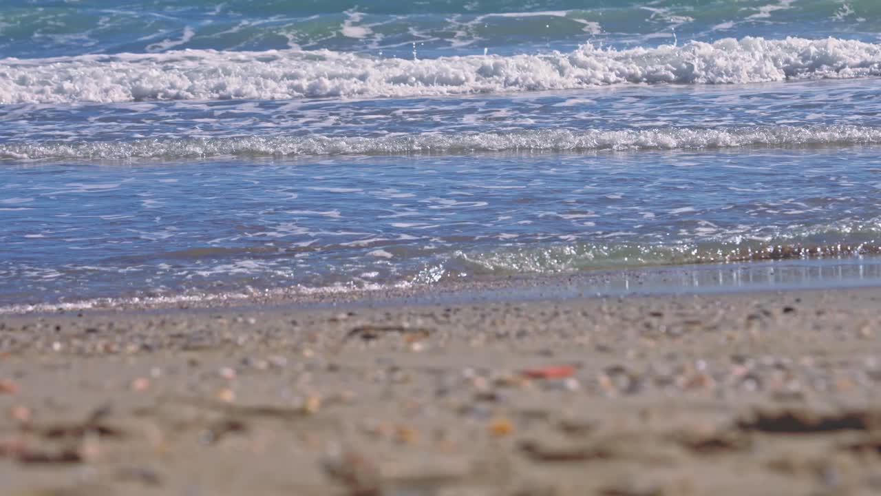 슬로우 모션의 해변 파도