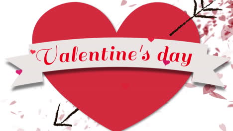 animación del texto del día de san valentín sobre los corazones