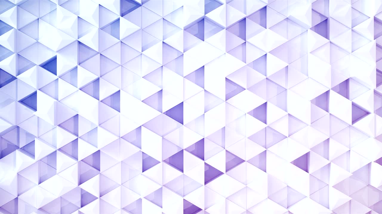 video en bucle de 4k, azulejos triangulares blancos con un patrón sin costuras, fondo de renderización en 3d.