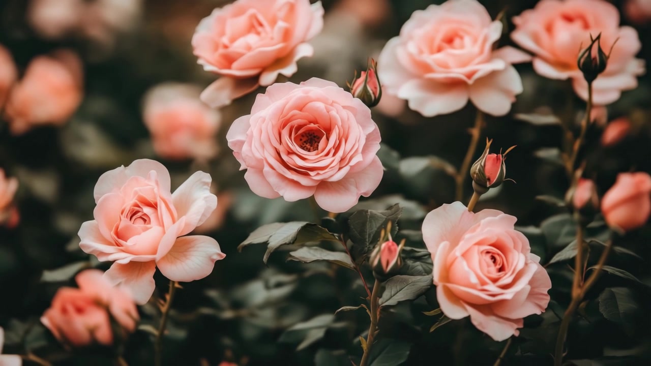 Primo piano di rose rosa in fiore in un giardino