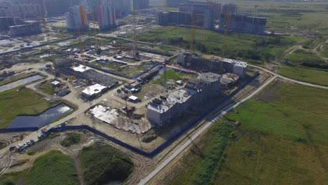 aerial view of construction site for new apartment complex