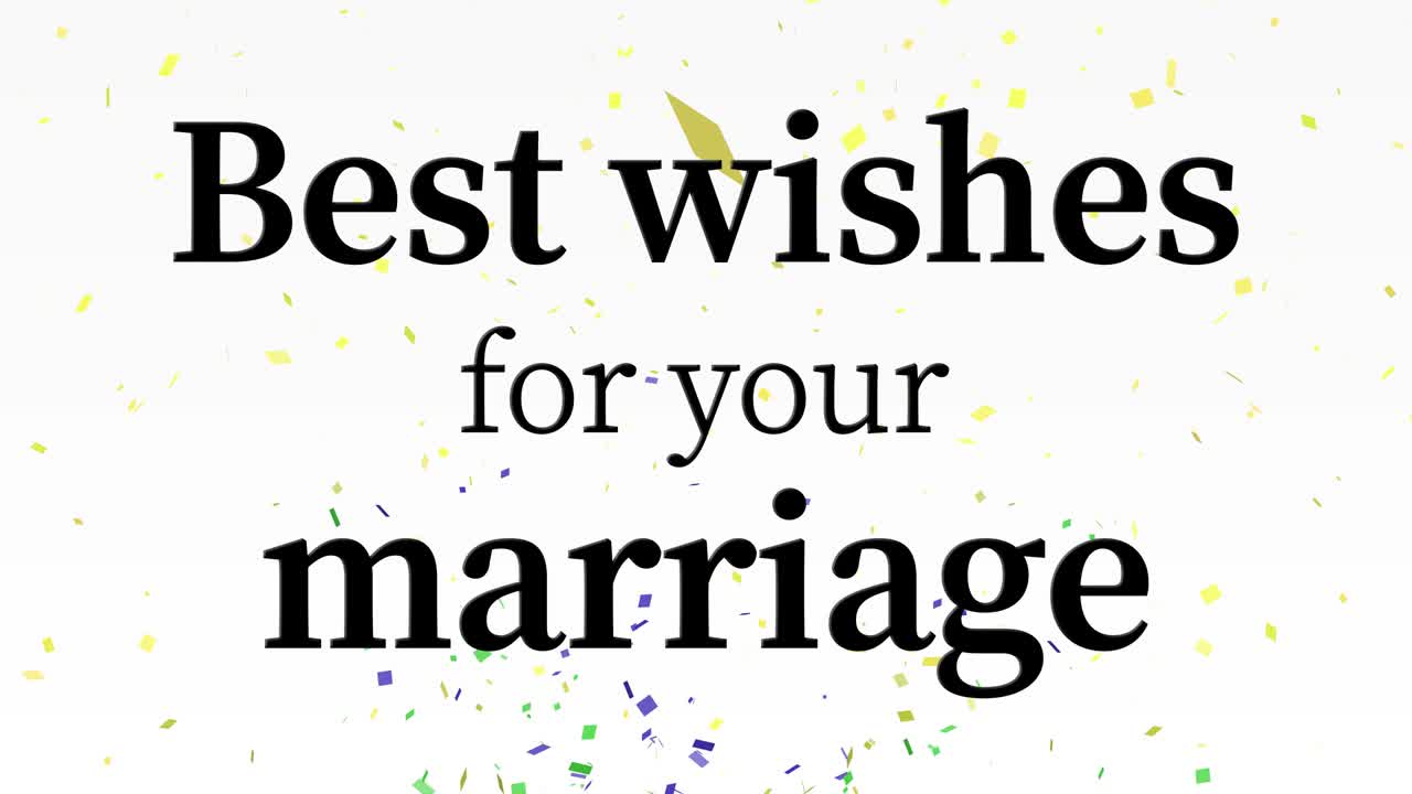 당신의 결혼에 대한 가장 좋은 소원 문자 메시지 애니메이션 모션 그래픽