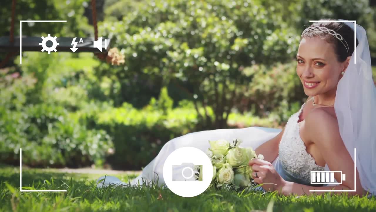 tomando fotos de una novia con una cámara digital