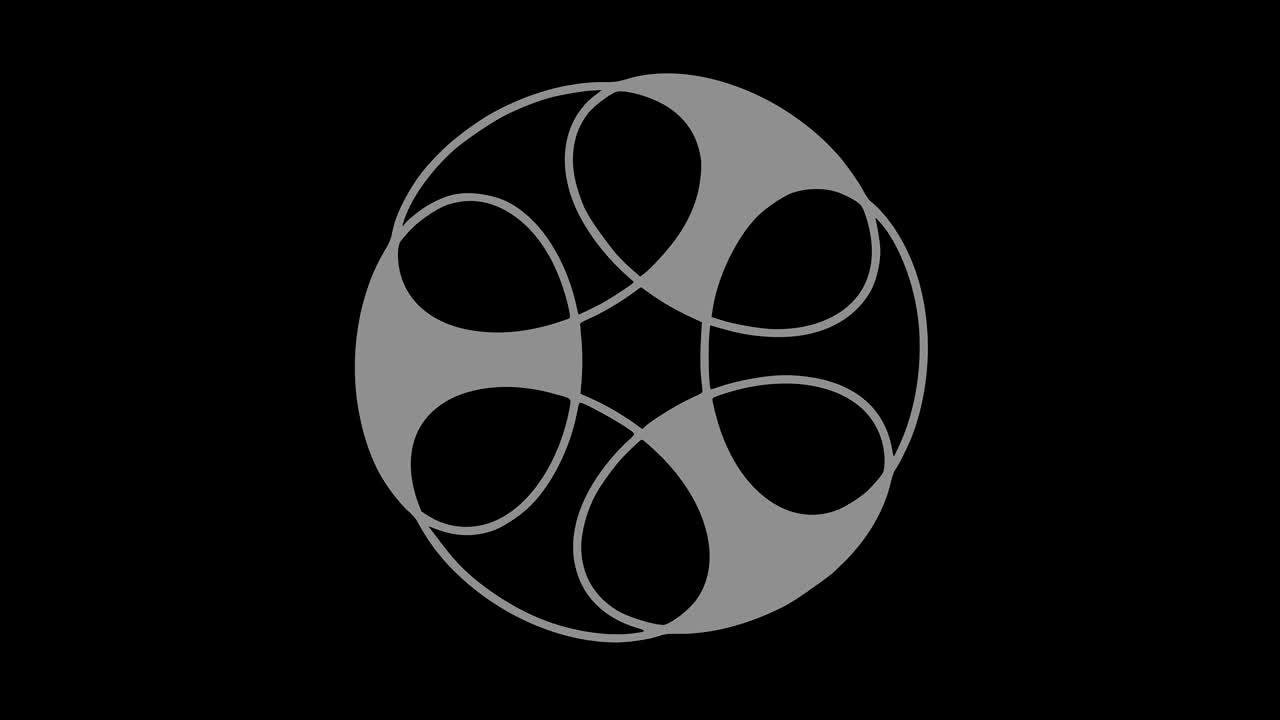 4k에서 사이키델릭 및 최면 효과를 가진 흑백 비디오 애니메이션