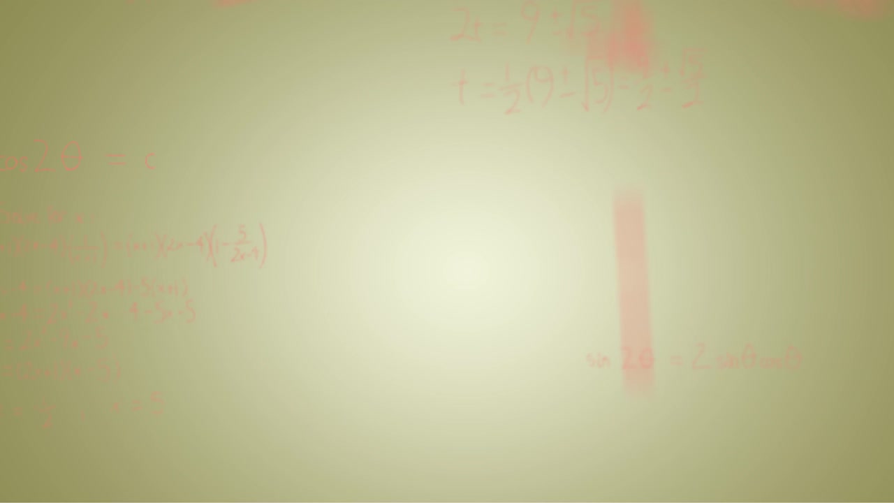 animación de fórmulas matemáticas escritas a mano sobre un fondo verde