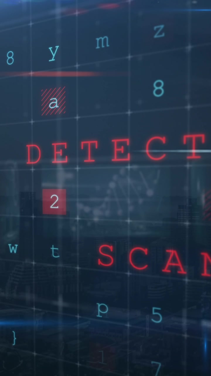 Animation of cyber attack warning over data processing
