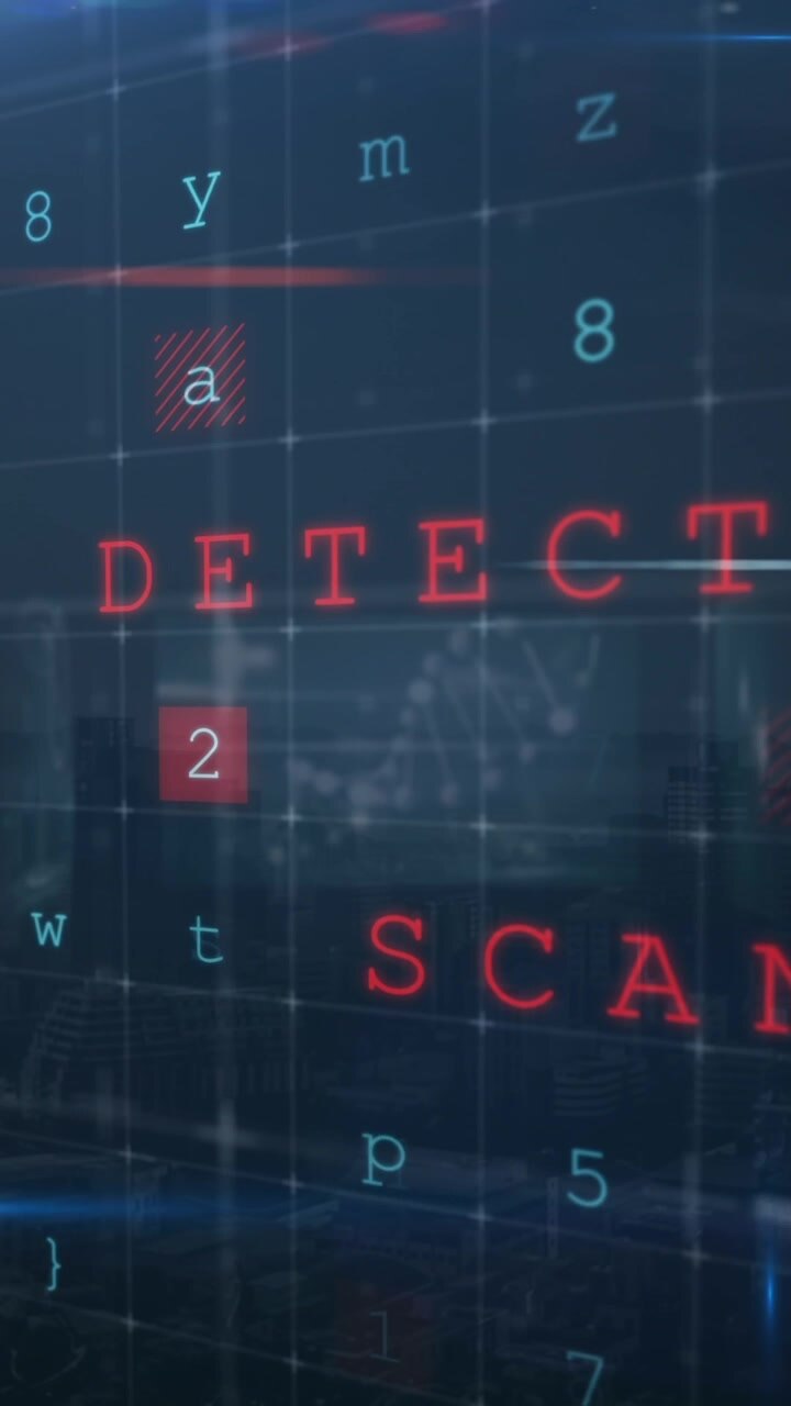 Animazione di un avviso di cyberattacco su elaborazione dati.