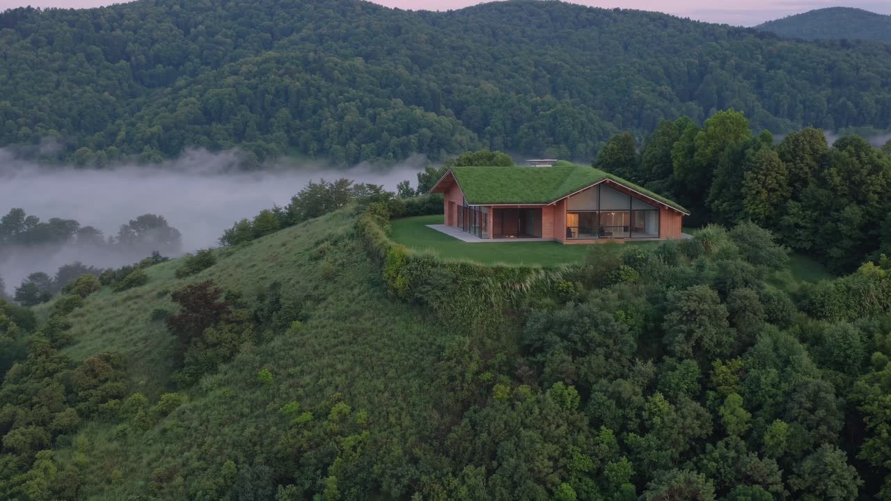 Modern Mountaintop Home with Green Roof