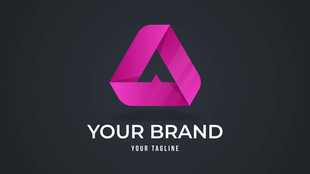 Modern Pink Triangle Logo Design